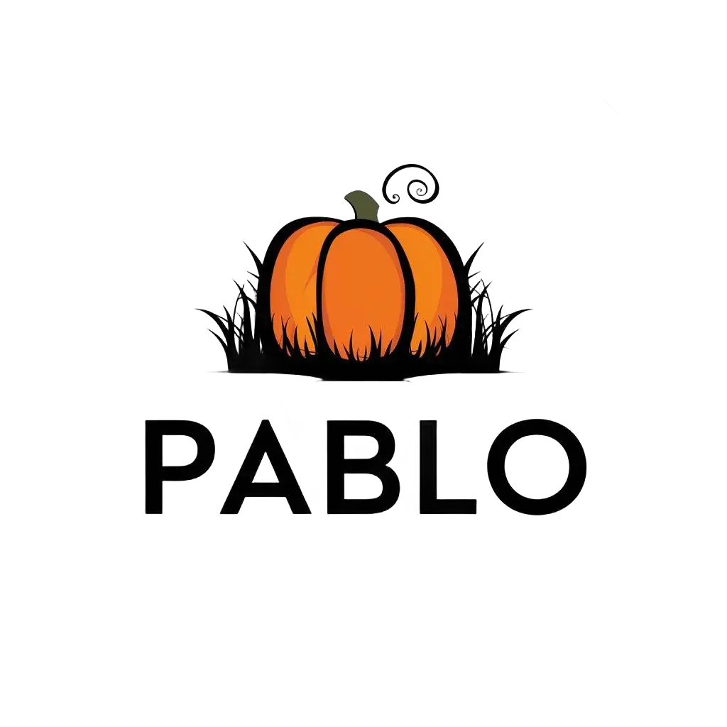 LOGO-Design-For-Pablo-Pumpkin-and-Grass-Vector-Design-Inspired-by-Spanish-Culture