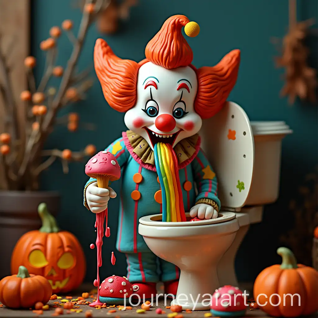 Halloween-Psychedelic-Playdoh-Clown-Rainbow-Vomit-Toilet-Pumpkins-Psilocybin-Mushroom