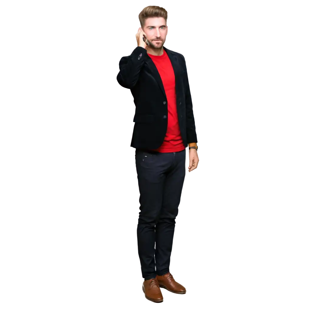 HighQuality-PNG-Image-of-a-Man-in-a-Red-TShirt-with-a-Black-Velvet-Blazer