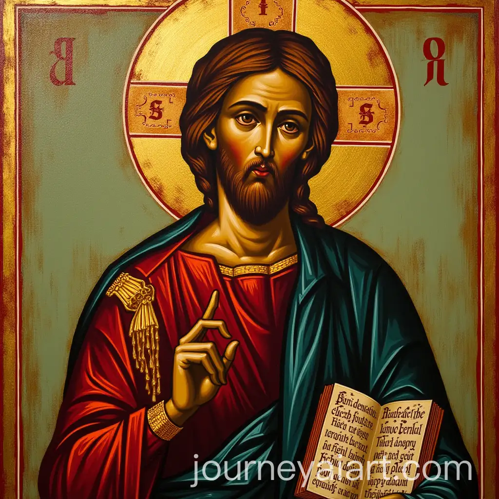 Orthodox-Icon-of-Christ-as-Pantocrator-Surrounded-by-Herbs