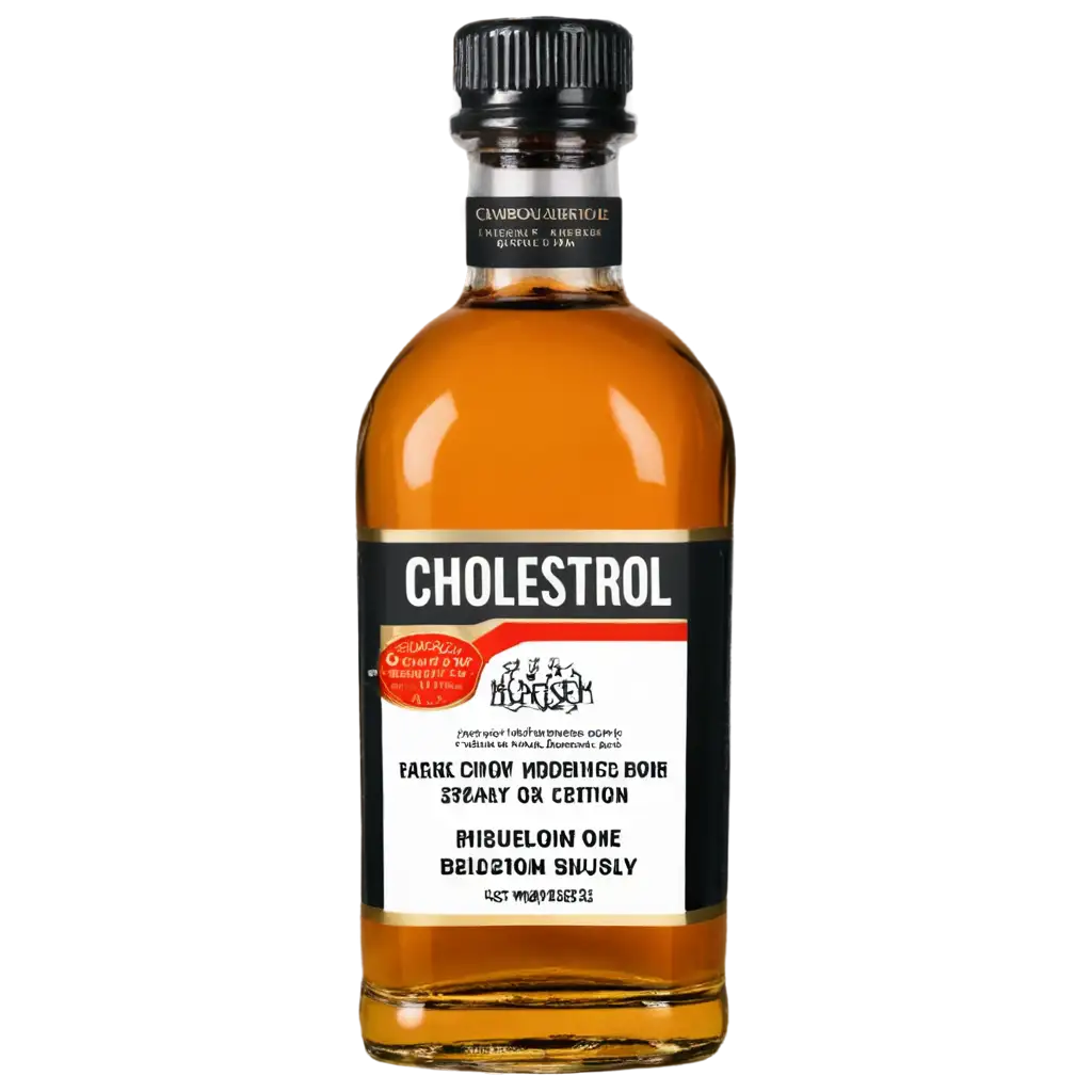 Cholesterol-Medicine-Label-on-Whisky-Bottle-PNG-HighQuality-Image-for-Digital-Art-and-Marketing