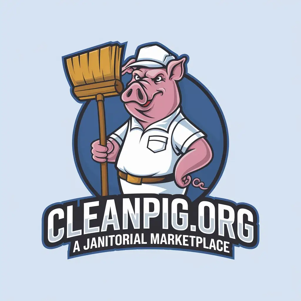 LOGO Design For CleanPigOrg A Janitorial Marketplace with Medium Red Violet Color Scheme and Hygienic Pig Theme