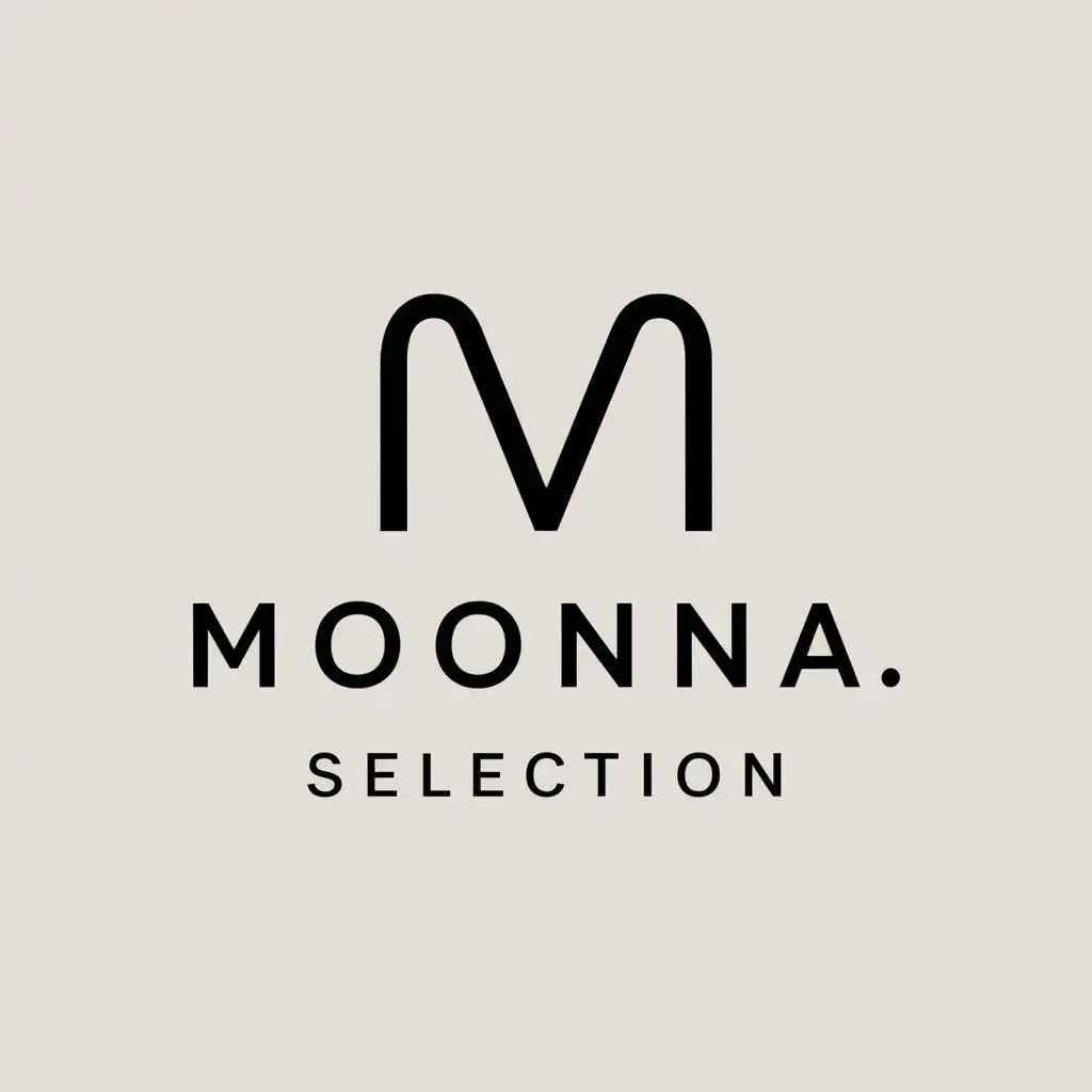 a vector logo design,with the text "Moonna.selection", main symbol:M,Minimalistic,be used in Retail industry,clear background