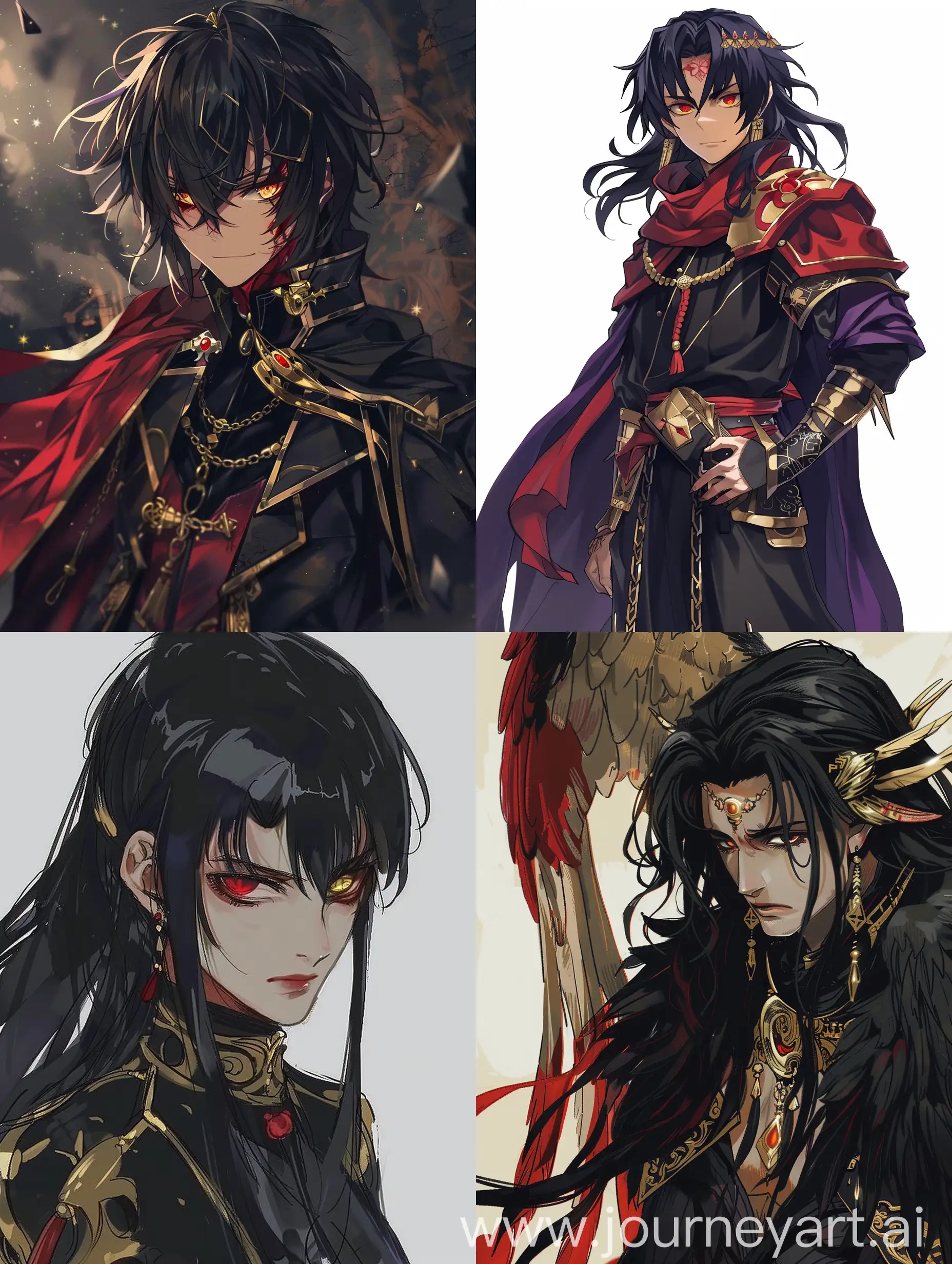 Diablo-Tensei-Shittara-Slime-Datta-Ken-Black-Hair-Red-Gold-Eyes-Prince-Garments