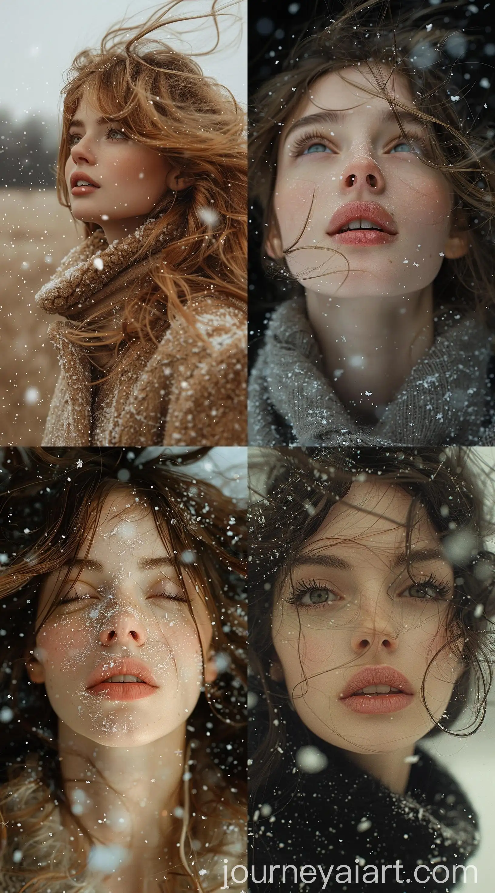 Young-Woman-with-Flowing-Hair-in-Snowy-Scene-Louis-Stettner-Style