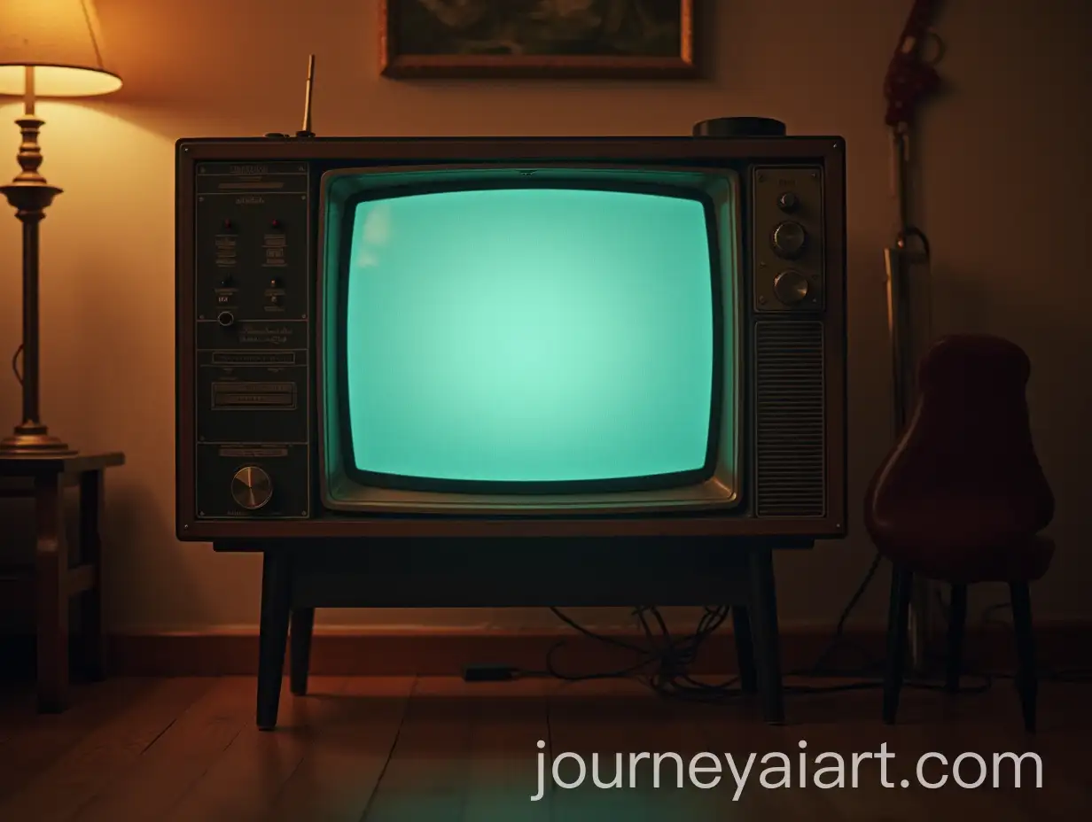 Vintage-1970s-Television-Displaying-Static