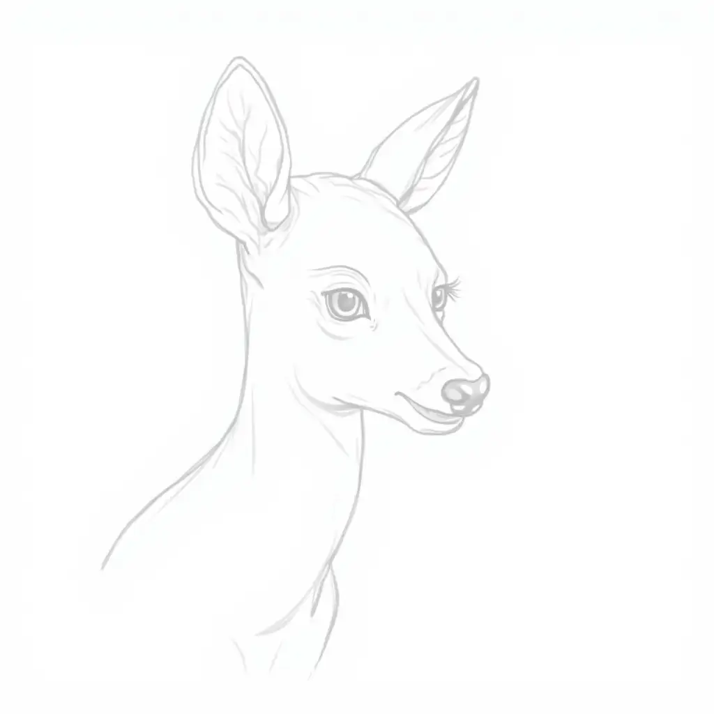 Black-and-White-HandDrawn-Fawn-Portrait-for-Coloring
