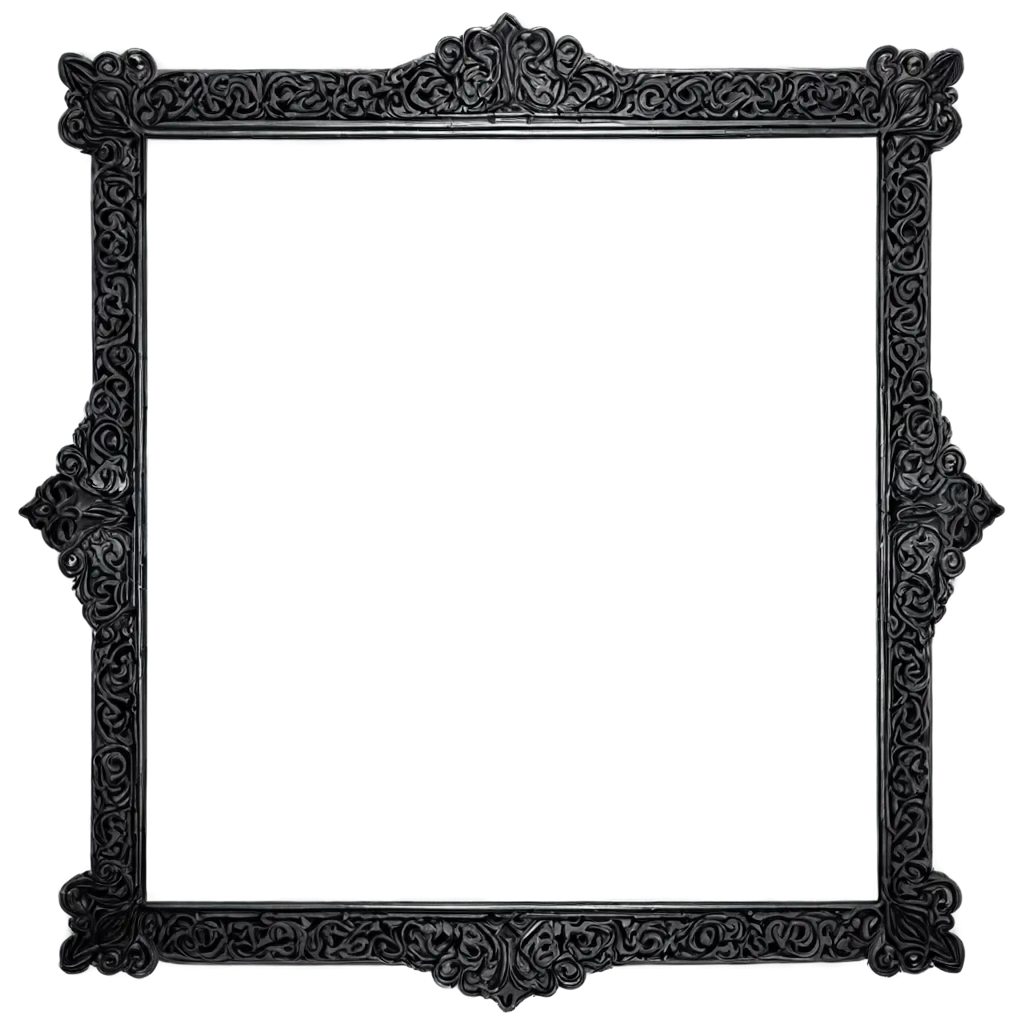 Arabic-Style-Black-Empty-Frame-PNG-Image-Minimalistic-Elegance-in-Digital-Art