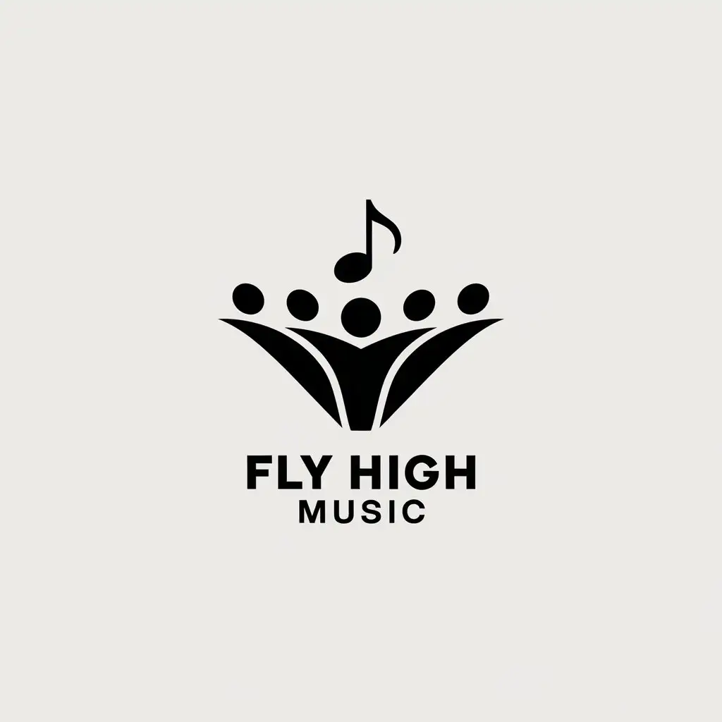 LOGO-Design-for-Fly-High-Music-Minimalistic-People-and-Music-Theme