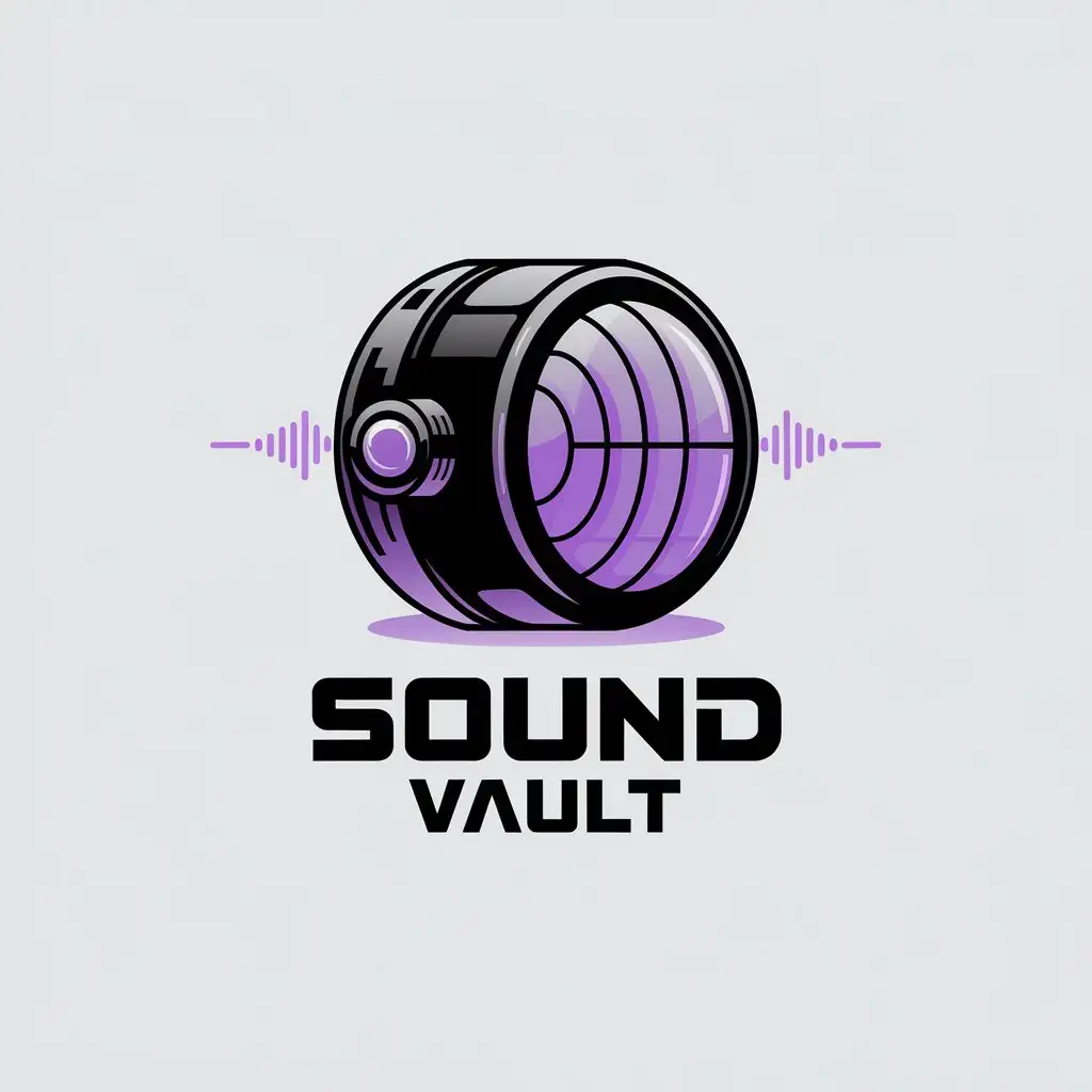 LOGO Design for Sound Vault Futuristic Black Purple Sound Vault Theme