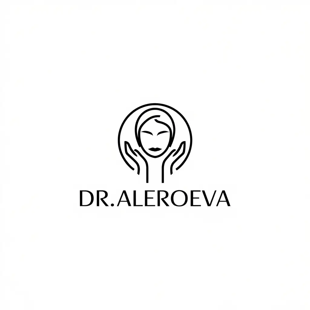 LOGO Design For Dr Aleroeva Minimalistic Cosmetologist Symbol for Beauty Spa Industry