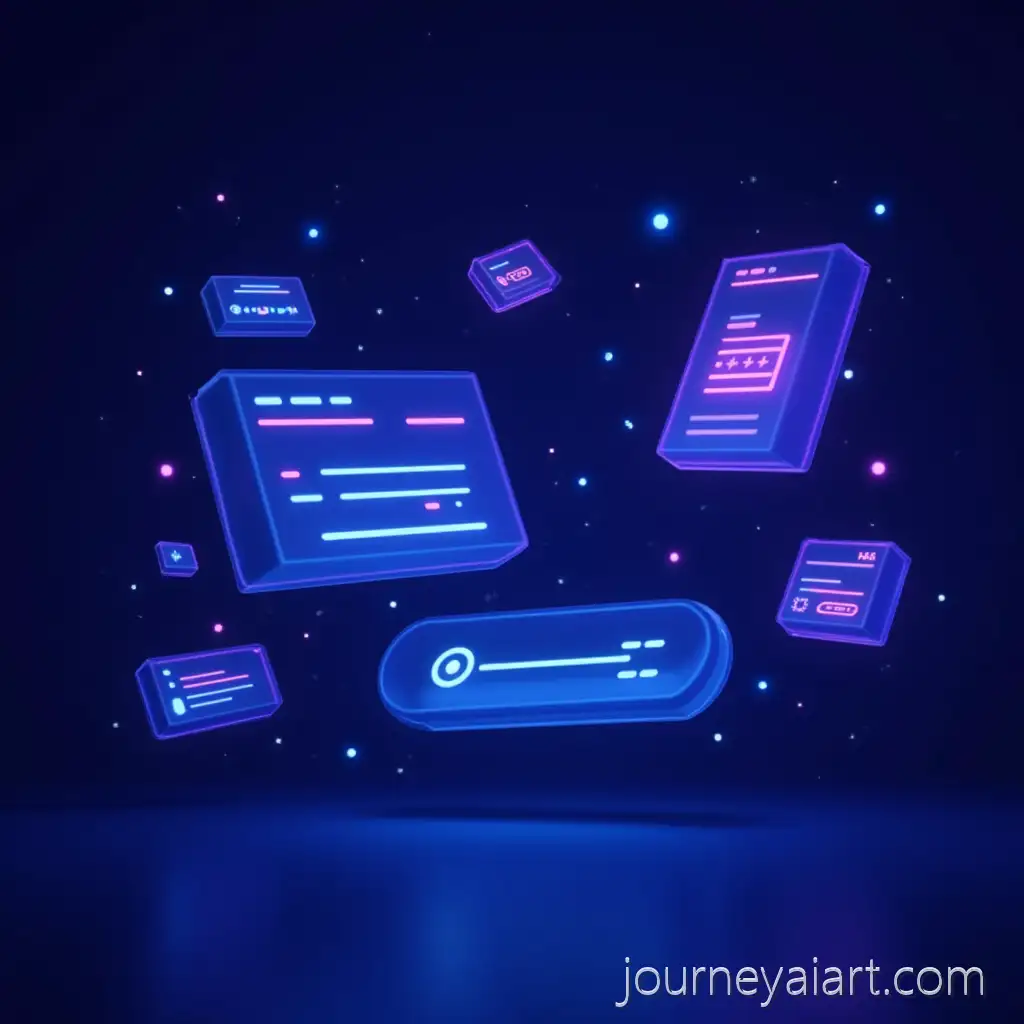 Futuristic-Dark-Neon-DigitalNeon-Digital-UI-Design-Environment-with-Floating-UI-Components