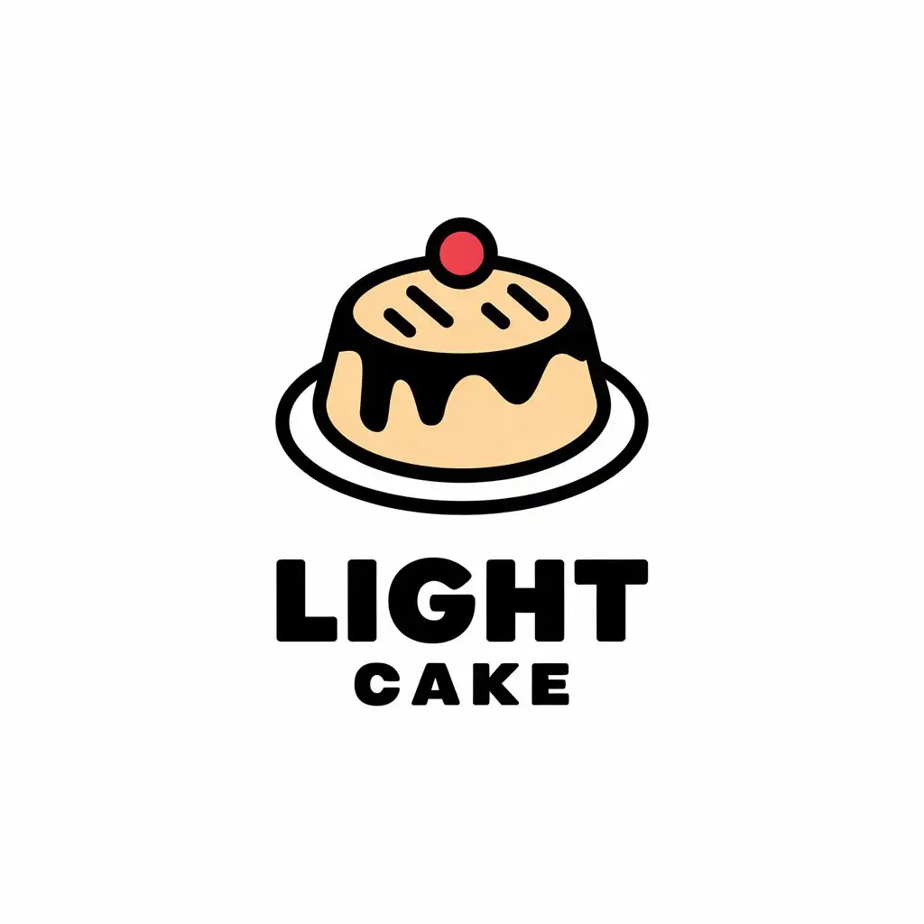 a vector logo design,with the text "Light cake", main symbol:dessert cake,Moderate,be used in cake industry,clear background