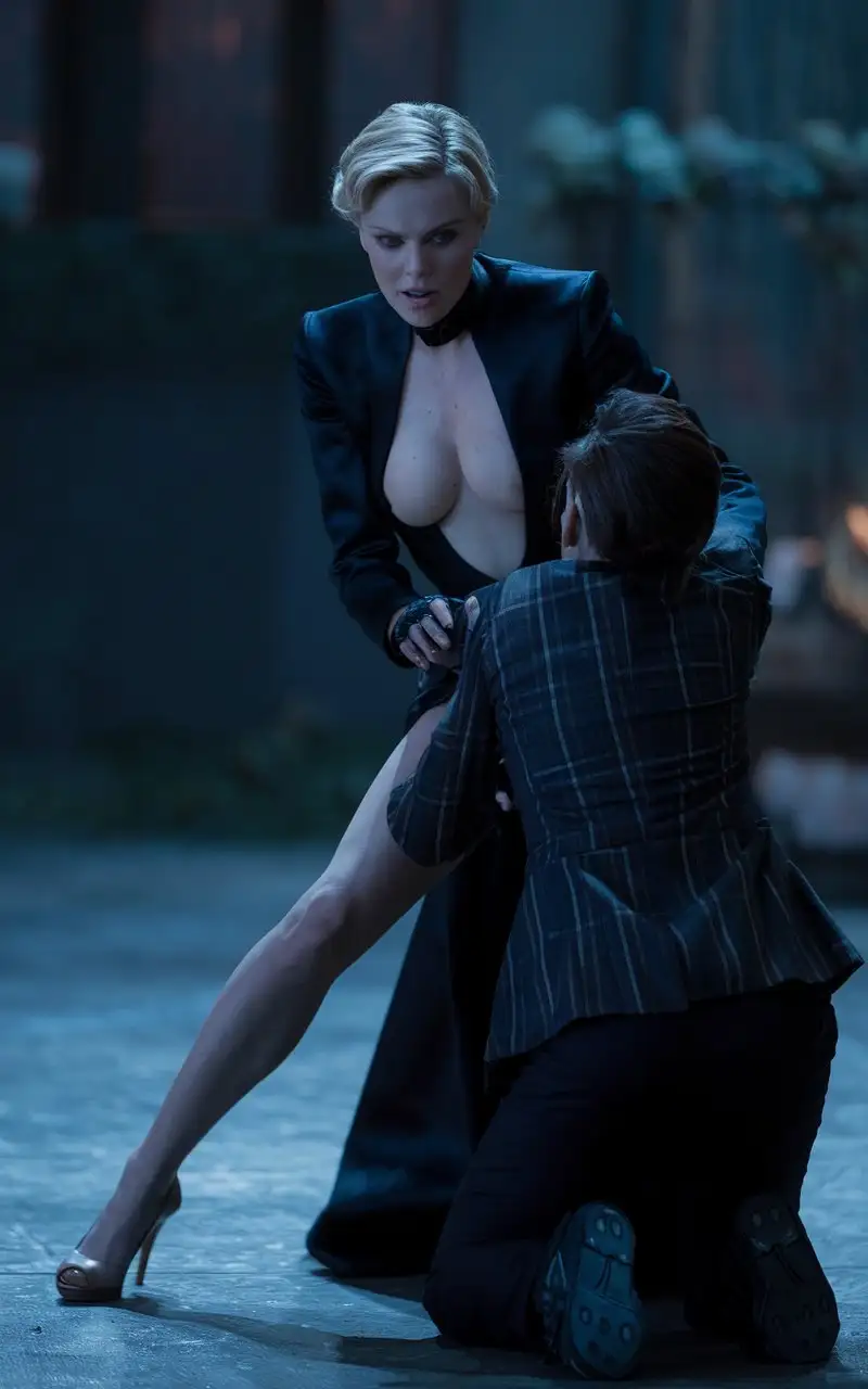 Cinematic-Scene-Charlize-Theron-Villain-in-High-Heels-and-Stockings