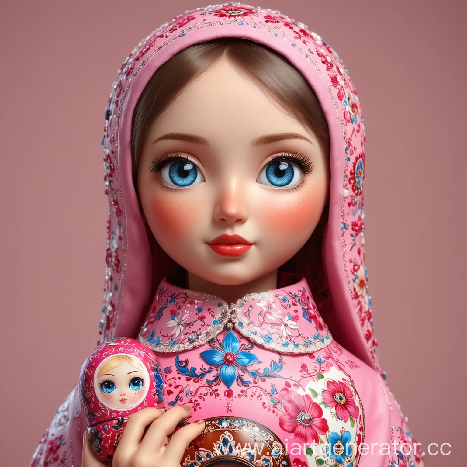 Realistic-Matryoshka-Doll-Girl-with-Blue-Eyes-and-Russian-Folk-Kokoshnik-Holding-Number-88