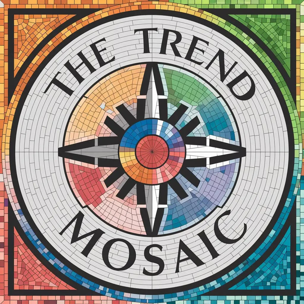 LOGO Design for The Trend Mosaic Complex Mosaic Circle with Clear Background