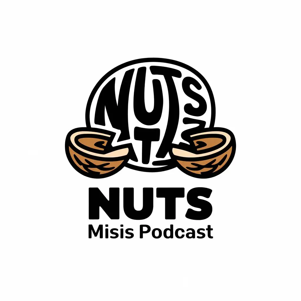 LOGO Design for NUTS MISSIS PODCAST Vector Logo with Nuts Symbol Moderate Style for Events Industry