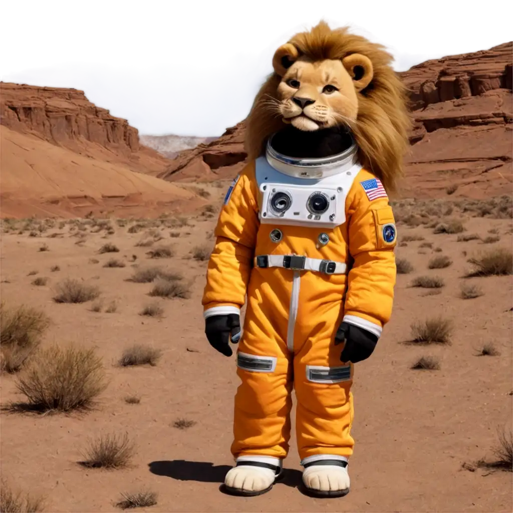 Lion-in-Astronaut-Suit-in-Desert-PNG-A-Unique-Space-Adventure-Concept