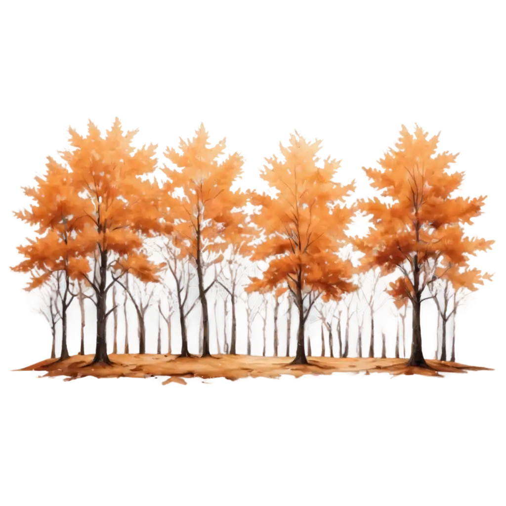 forest with trees with coffee colored leaves