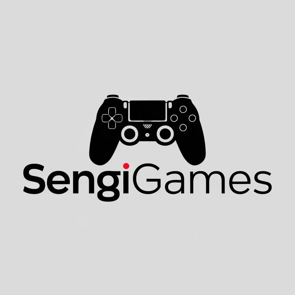 LOGO-Design-For-SengiGames-Black-PlayStation-4-Game-Controller-Icon-in-Entertainment-Industry