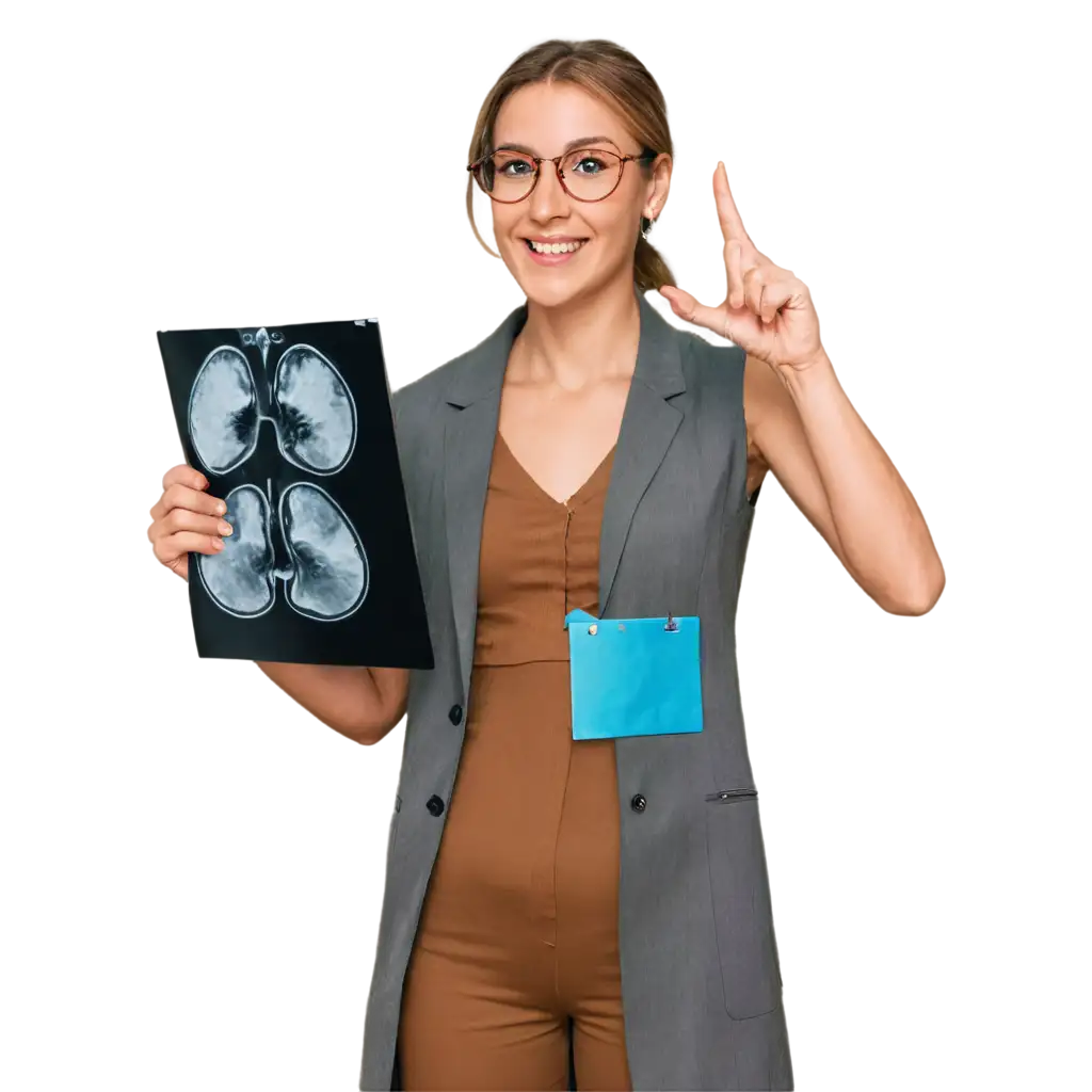 Doctor-Smiling-with-Stethoscope-Looking-at-CT-Scan-HighQuality-PNG-Image-for-Medical-and-Healthcare-Visuals