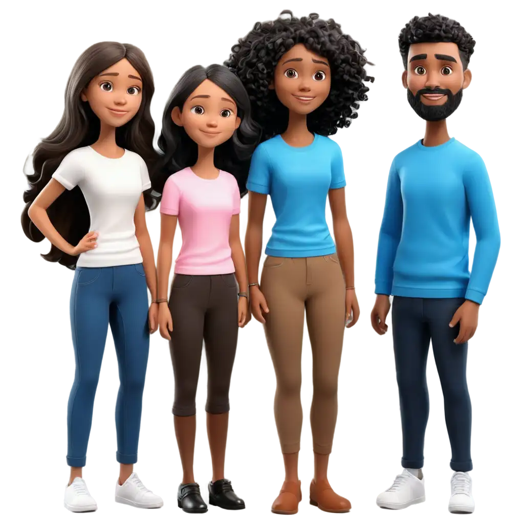 HighQuality-PNG-Image-of-Diverse-Family-in-Colorful-Shirts-3D-Render