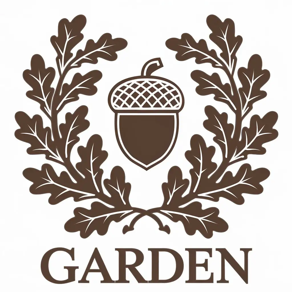 LOGO Design for Garden Oak Acorn Wreath of Oak Leaves for Religious Industry