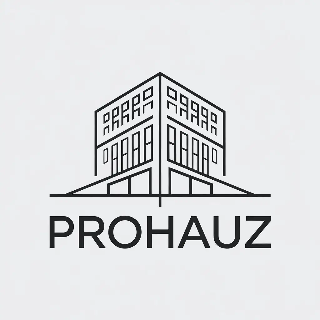 a vector logo design,with the text "ProHauz", main symbol:raising buildings,Minimalistic,clear background