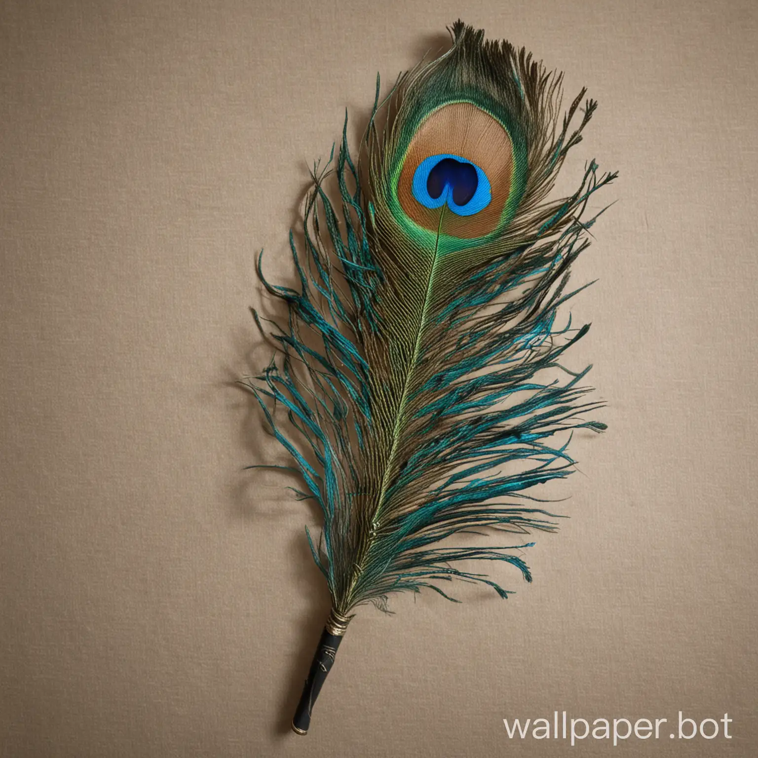 peacock feather with flute