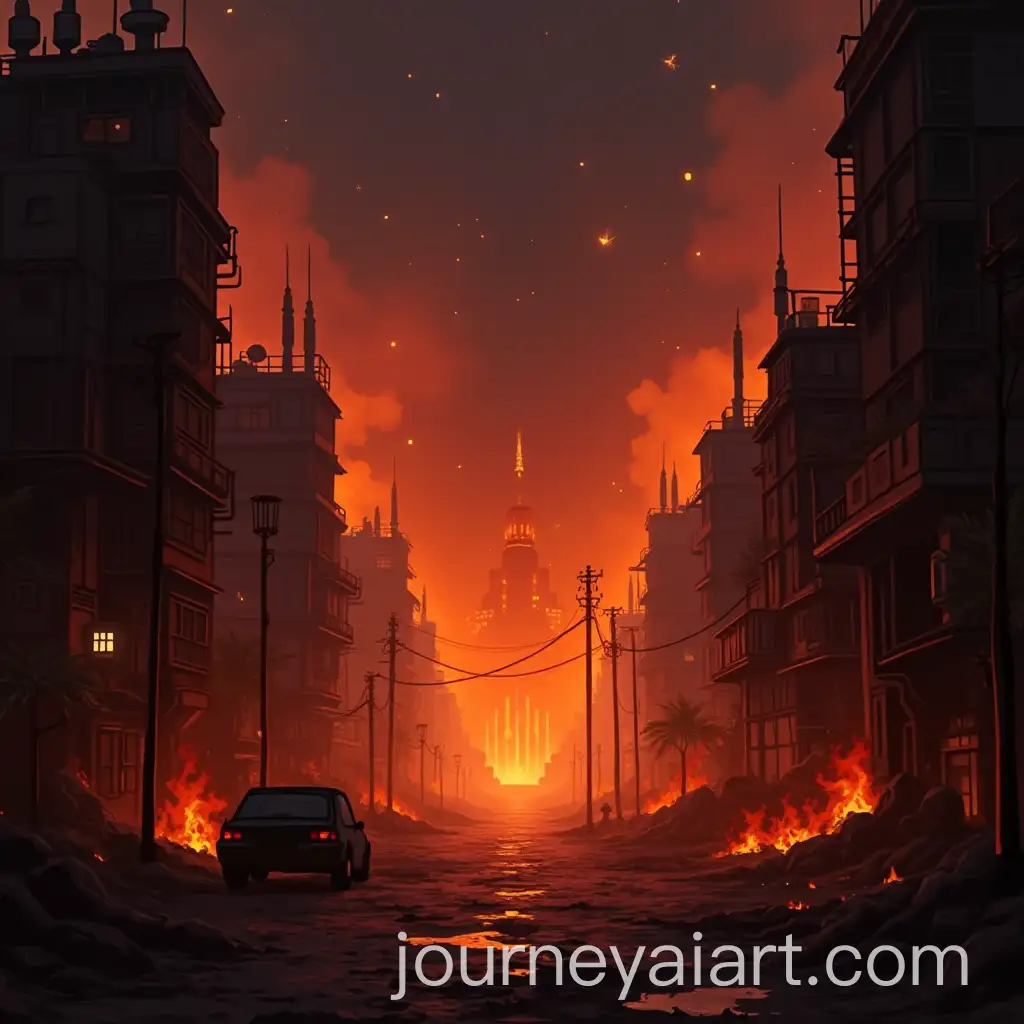 Cyberpunk-City-in-Flames-AnimeStyle-PostApocalyptic-Scene