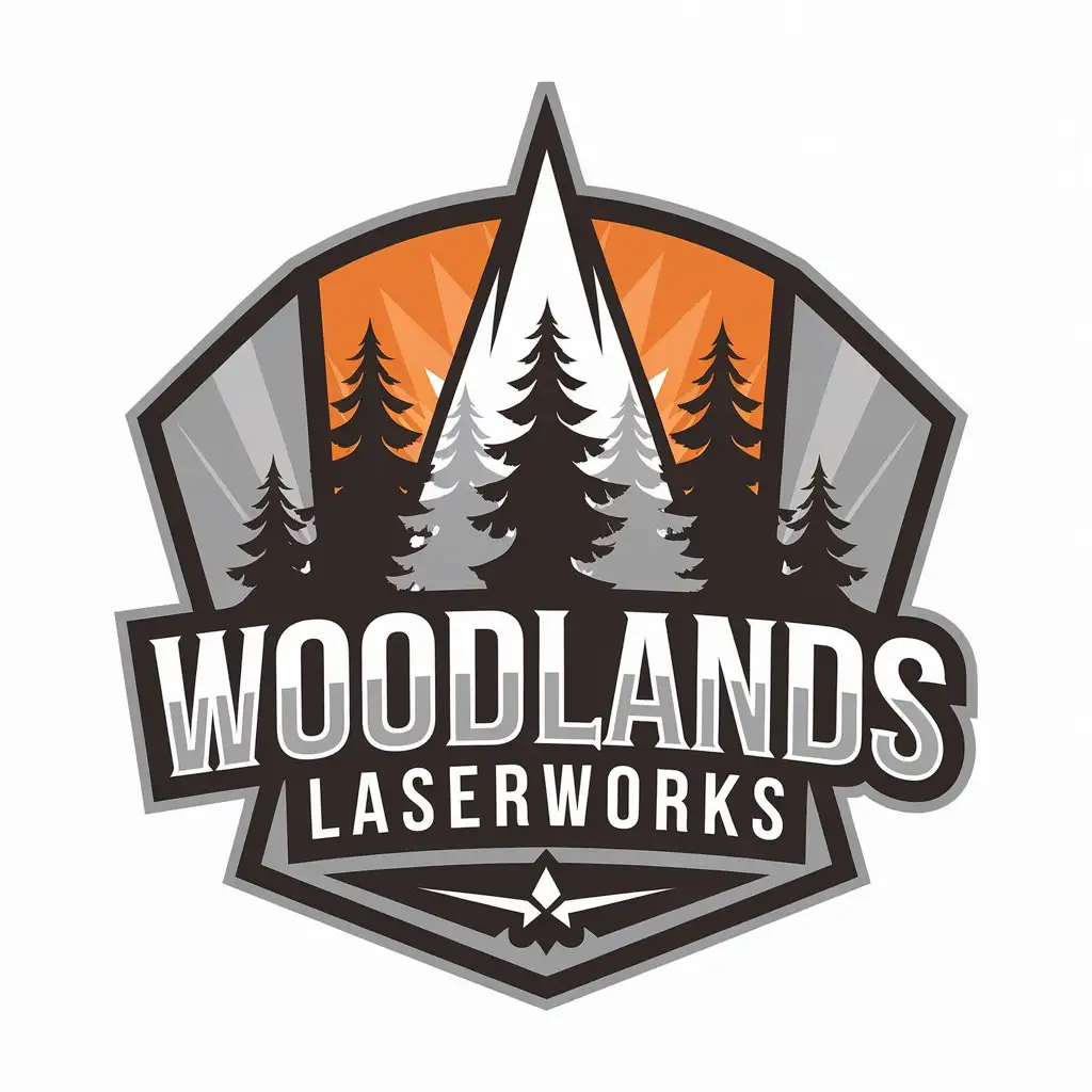 LOGO Design for Woodlands Laserworks Trees and Laser Flare with Entertainment Industry Appeal