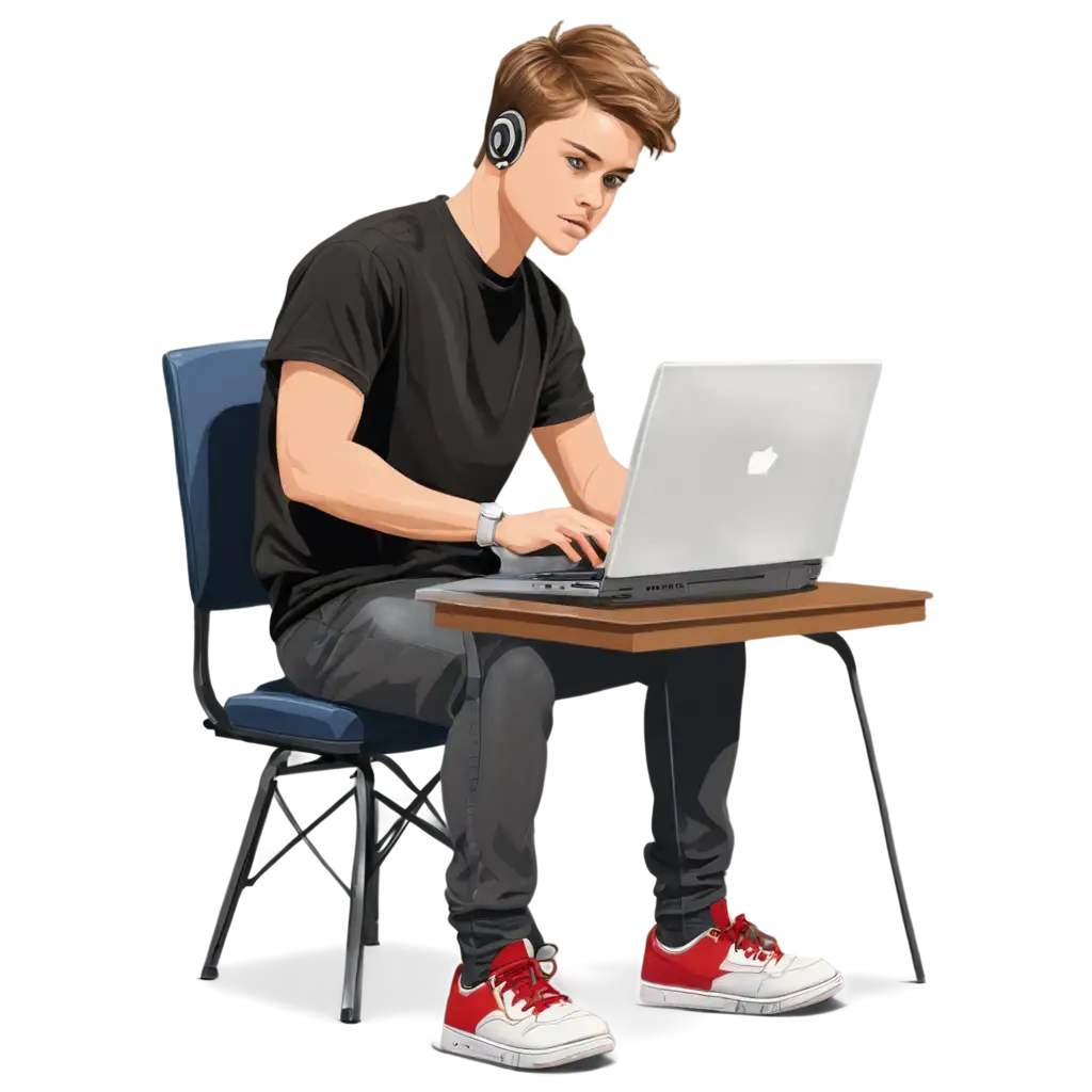 PNG-Image-of-a-Man-Resembling-a-Mix-Between-Justin-Bieber-and-Matt-Damon-at-a-Desk-with-Laptop