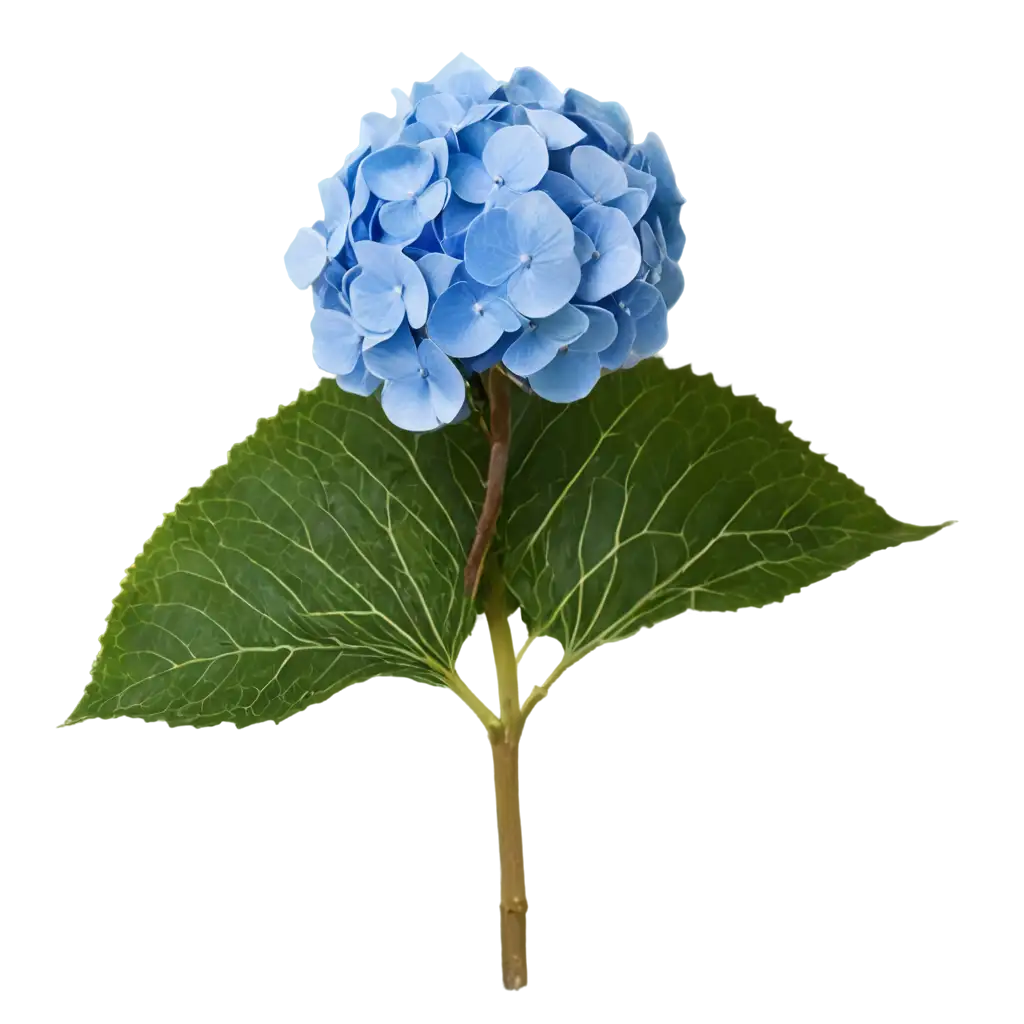 one blue hydrangea flower