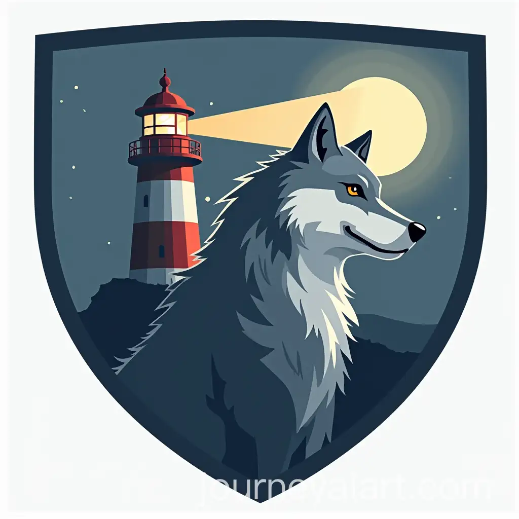Wolf-Protecting-Lighthouse-with-Shield-Logo-Design