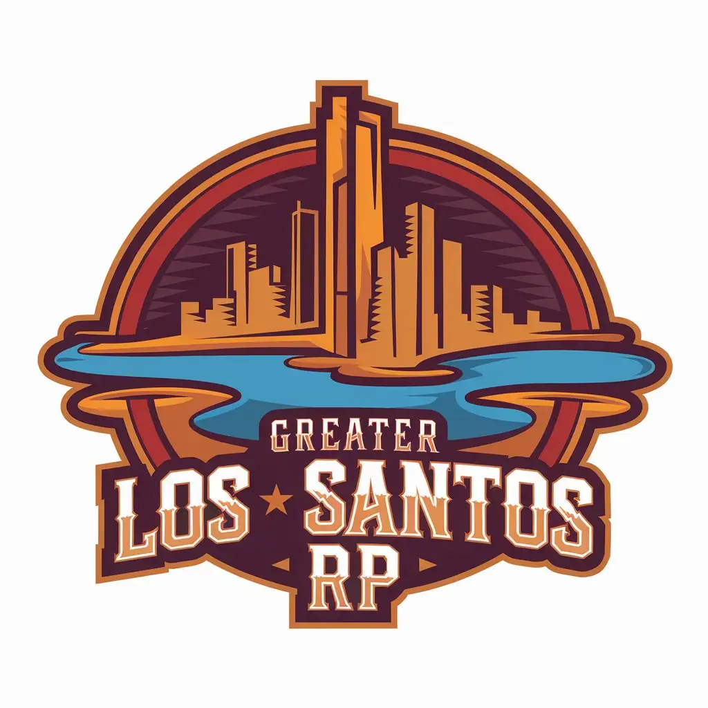 LOGO Design for Greater Los Santos RP Cityscape Islands in Vector Art Style