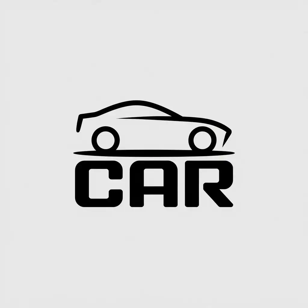 LOGO Design for Car Minimalistic Vector Logo with Car Symbol and Clear Background