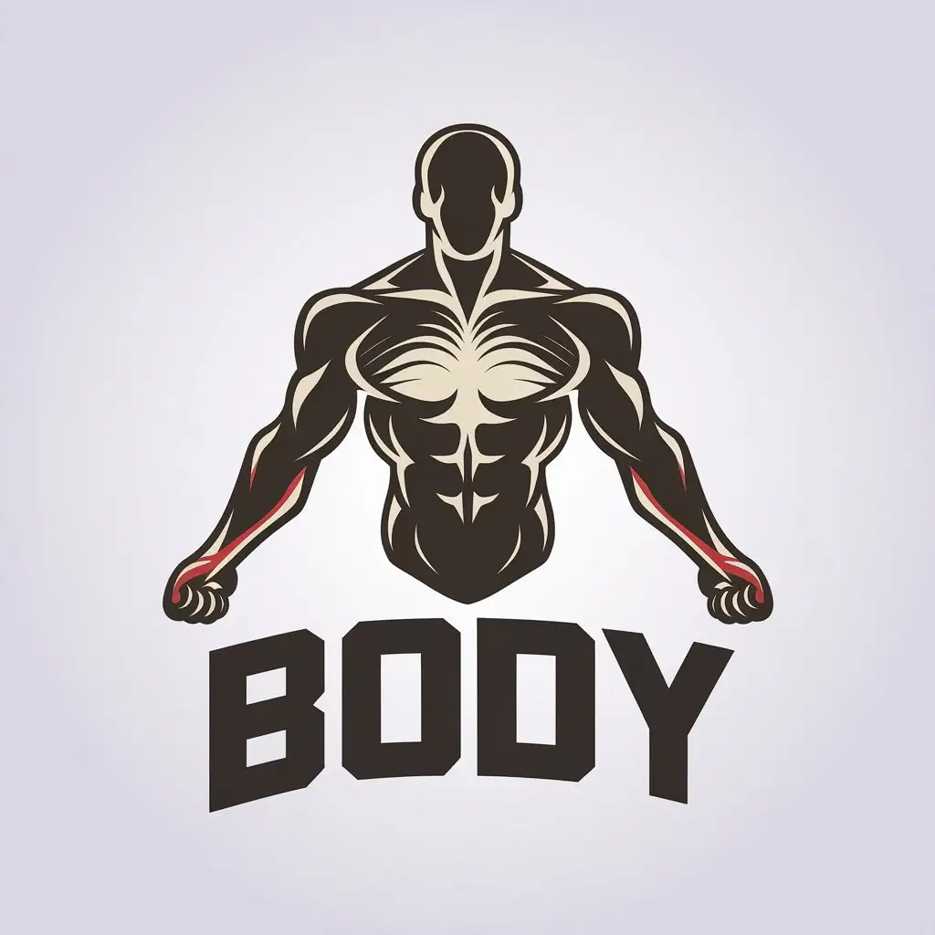 LOGO Design for Body Minimalistic Humanoid Muscle Body for Sports Fitness Industry