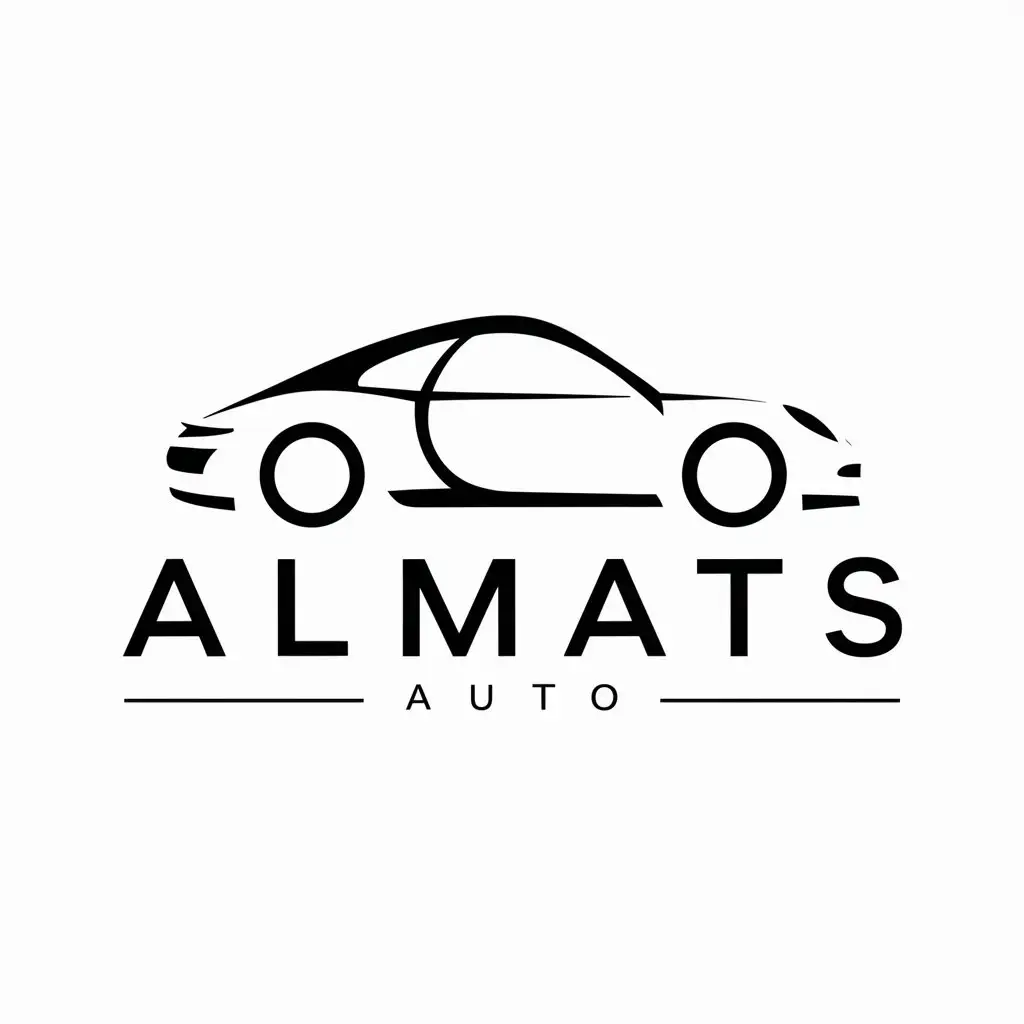 a logo design,with the text "Almats Auto", main symbol:Auto,Moderate,be used in Automotive industry,clear background