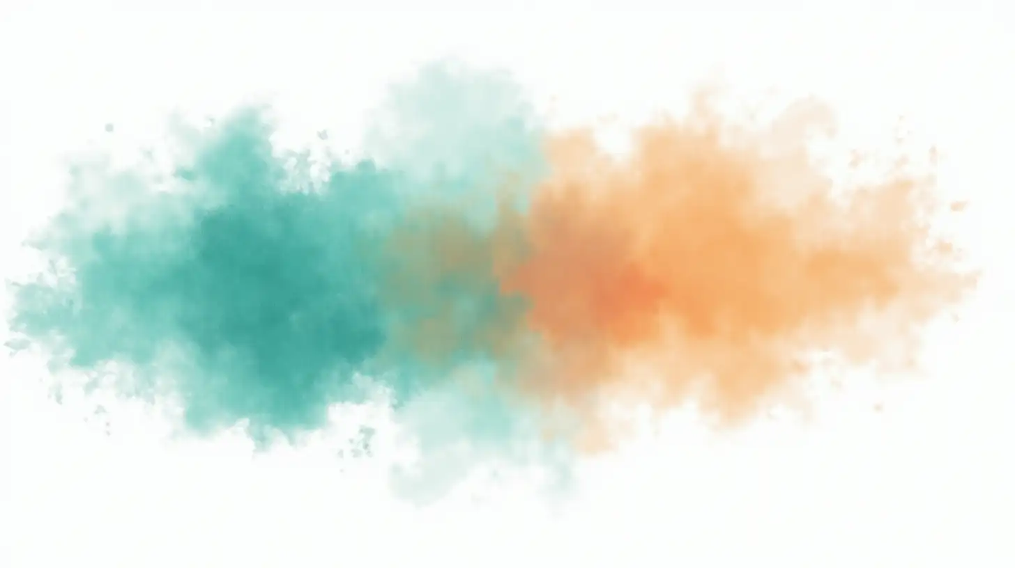 a darker turquoise and orange water color dust drawn in a felt marker over a white background