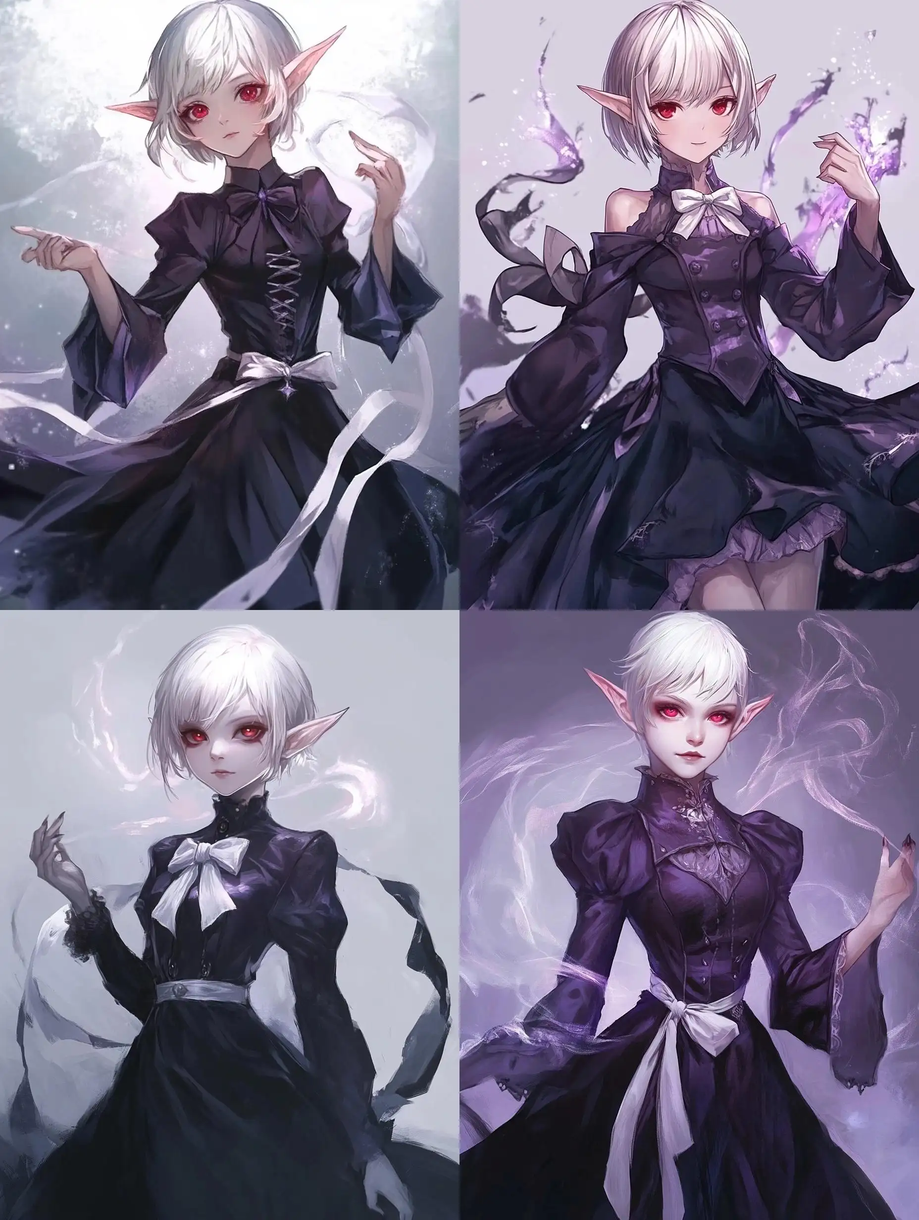 Magical-Elf-Girl-with-White-Hair-and-Red-Eyes-Surrounded-by-Swirling-Magic