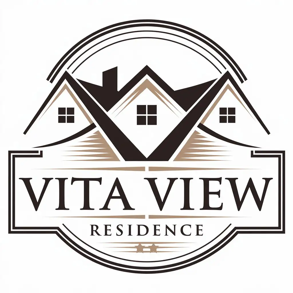 LOGO Design for Vita View Residence Modern House Symbol for Real Estate Industry