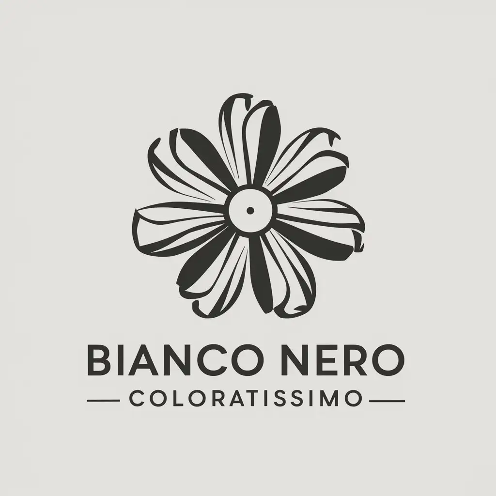 a vector logo design,with the text "Bianco nero coloratissimo", main symbol:Fiori,Moderate,clear background