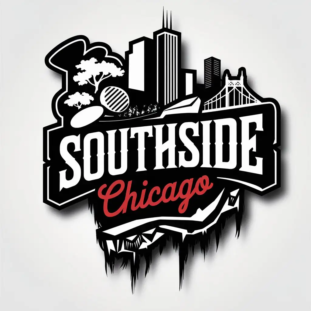 LOGO Design for SouthSide Chicago Urban Chic with Bean Bridge and Cityscape Theme