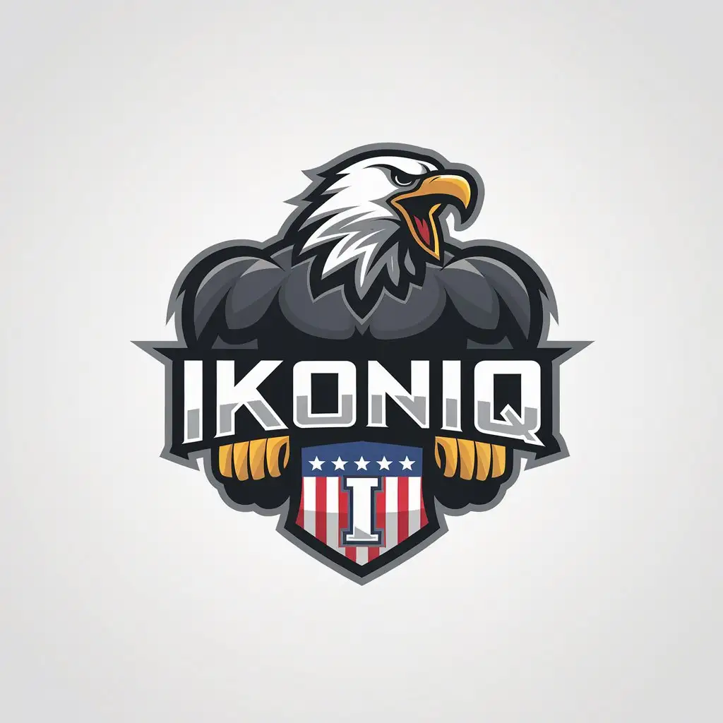 LOGO Design For IKONIQ Screaming Eagle with American Shield and Letter I