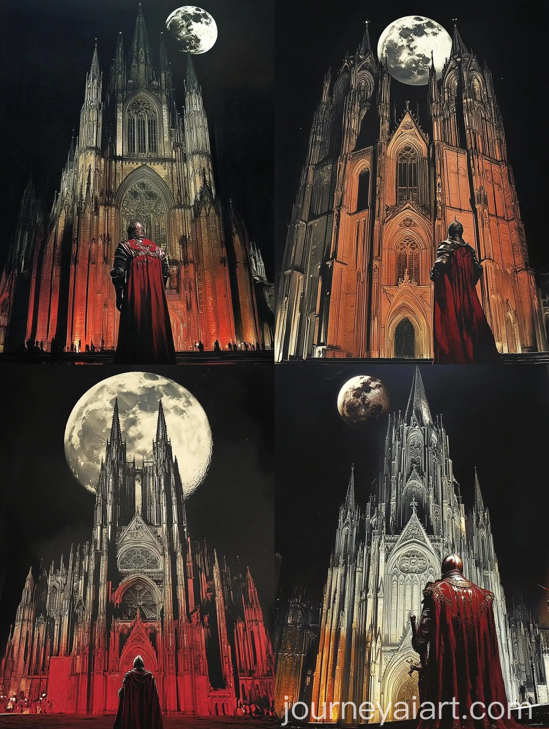 Dark-Fantasy-Knight-in-Red-Armor-Before-Cathedral