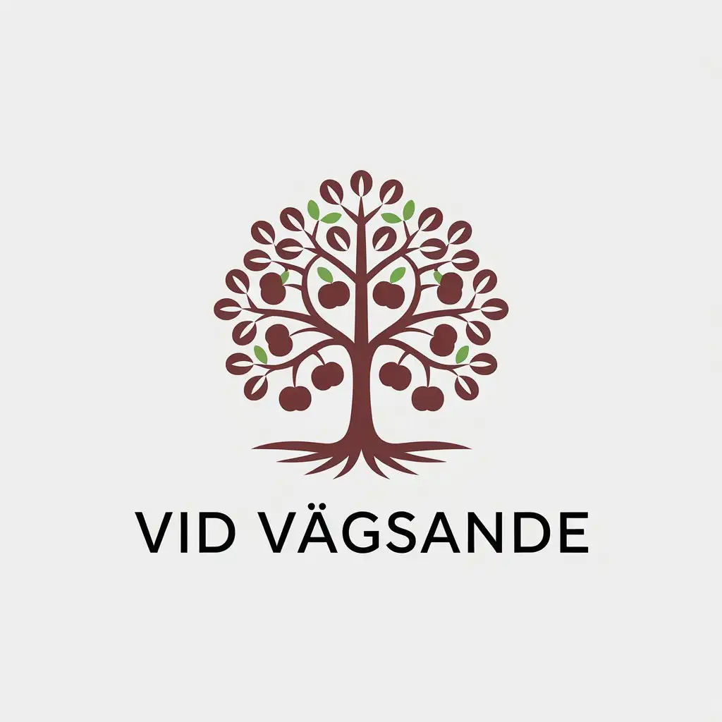 LOGO Design for Vid Vagsande Minimalistic Burburry Tree with Clear Background