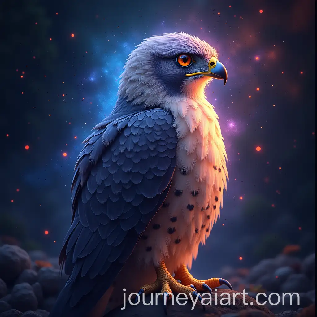 MajesticAI-Image-Prompt-Expansion-Falcon-Spirit-Animal-with-Cosmic-Feathers-and-Glowing-Aura