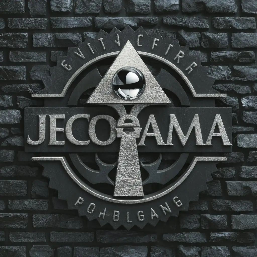 LOGO Design For JECOGAMA Cinematic Photograph with Intricately Engraved JDM Initials and Ankh Symbol