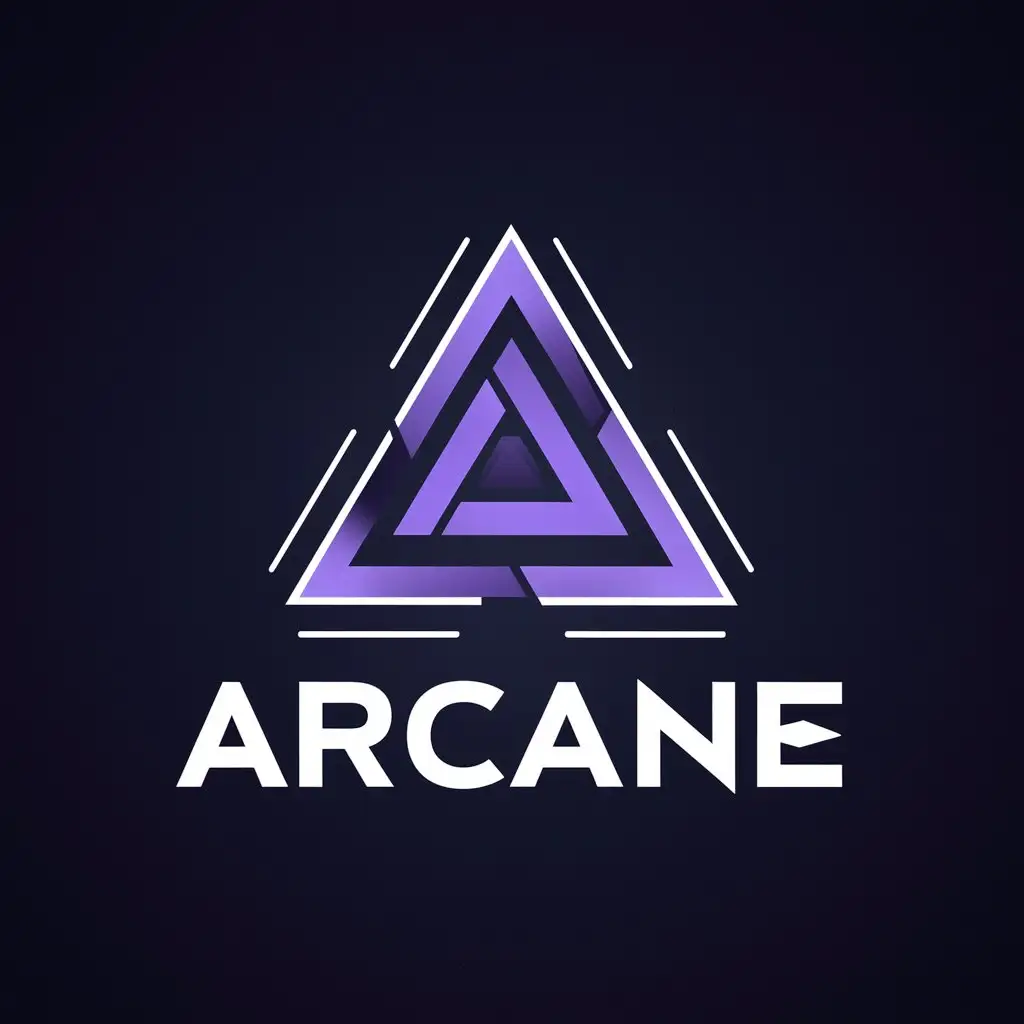 LOGO Design For Arcane Purple Triangle Symbolizing Technic Computers and Gaming