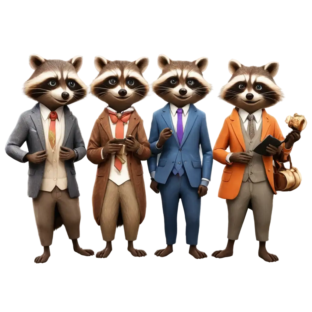 Cartoon-Rich-Raccoon-Friends-PNG-Image-Playful-and-Colorful-Illustration